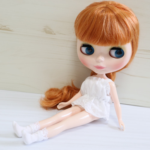 ブライス、リカちゃん、1/6サイズ、アイシードール、ドール靴下白2 