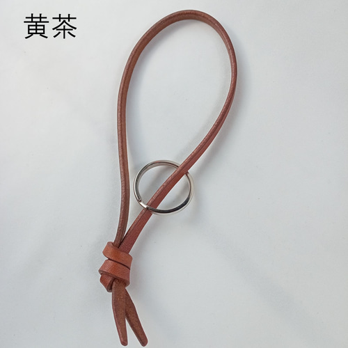 長い革ひもキーホルダー 結び ヌメ革 キーホルダー TORI WORKS 通販