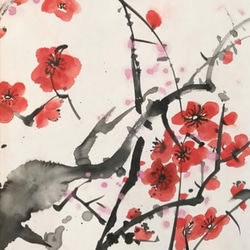5,500『Bamboo in Snowy Winter〜雪笹』墨絵アート 水墨画