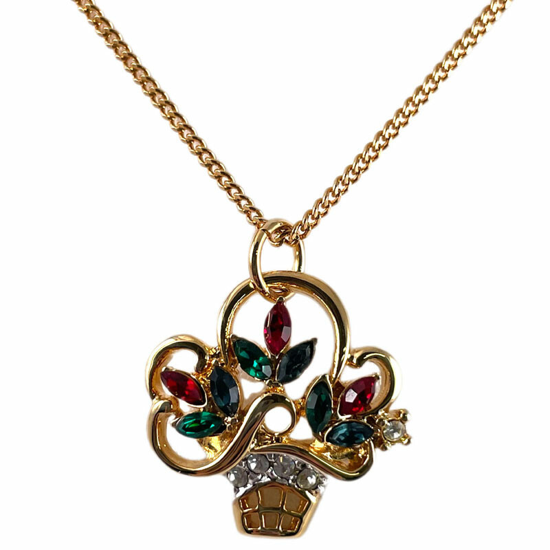 新入荷！カナダより！素材としてもそのままでも！『ラインストーンが入った鉢植え型のアクセサリー』