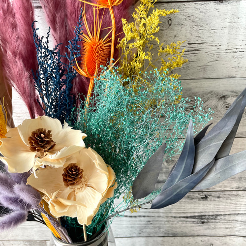 ドライフラワー モンスターカラーのインテリア そのまま飾るだけ 花束