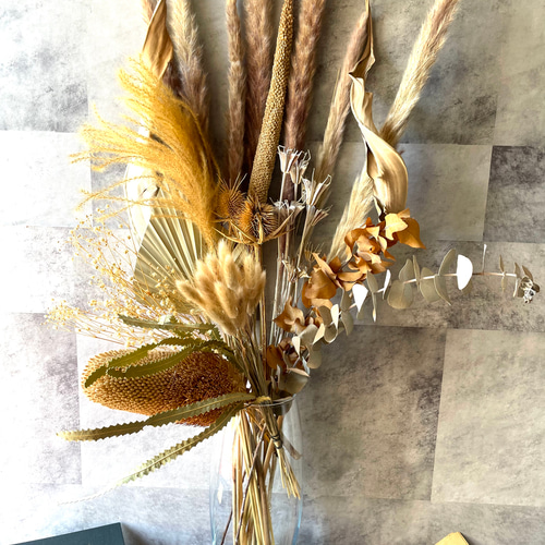 ドライフラワー モンスターカラーのインテリア そのまま飾るだけ 花束