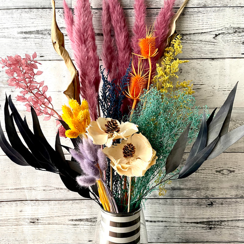 ドライフラワー モンスターカラーのインテリア そのまま飾るだけ