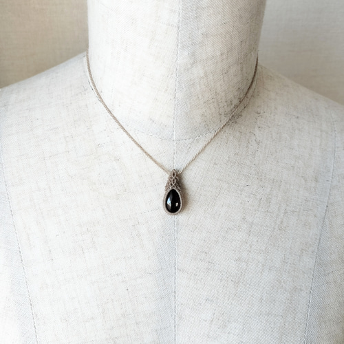 ♡ロードライトガーネット・マクラメペンダントdrmini