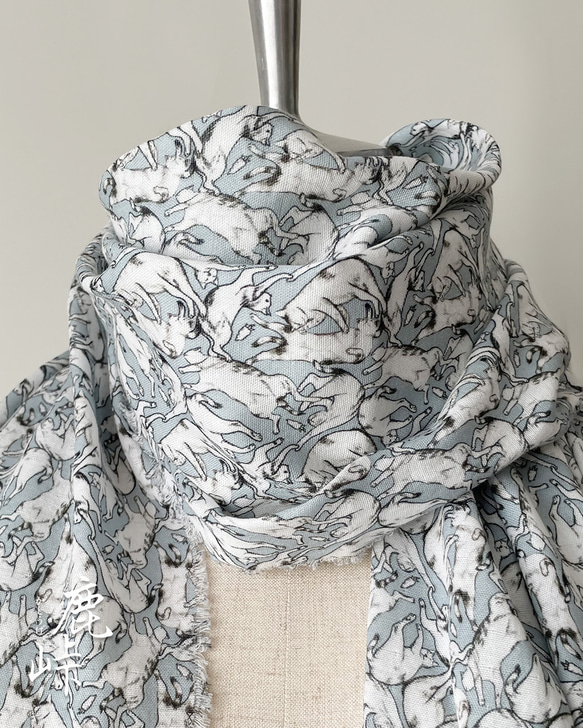 ✿R&D.M.Co-「ガーゼショール」モチーフプリント 未使用品 R&D.M.Co