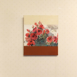『薔薇』 墨絵・水墨画・墨彩画  絵画　30.0 x 35.0cm  インテリア　モダン壁掛け　原画　アートパネル 5枚目の画像