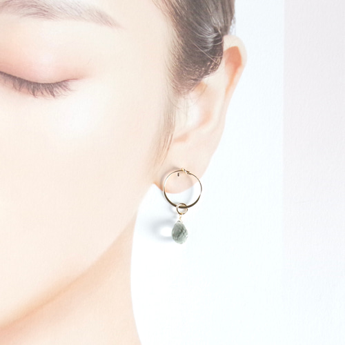 14kgf *グリーンアメジスト×アメトリン×グランディディエライト ピアス