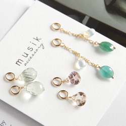 14kgf *グリーンアメジスト×アメトリン×グランディディエライト ピアス