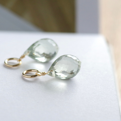 高品質＊グリーンアメジスト＊一粒＊14kgf＊ピアス＊535 高品質＊グリーンアメジスト＊一粒＊14kgf＊ピアス＊535