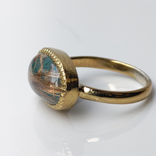 美品 agete K10ターコイズ ルチルクォーツ ダブレットチャーム agete（アガット）の「K10ターコイズチャーム（チャーム）」 - WEAR