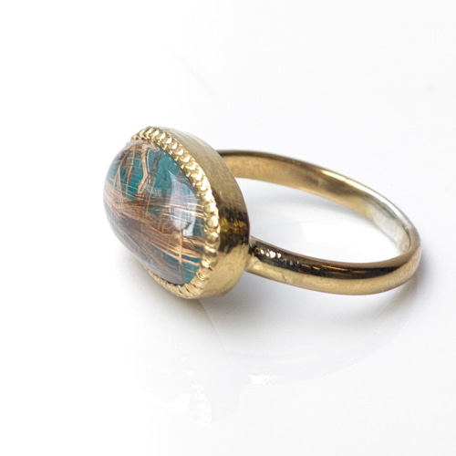 ターコイズ×ルチルクォーツ ダブレット ラピスラズリ リング シルバー 188 ターコイズ×ルチルクォーツ ダブレット ラピスラズリ リング シルバー 188