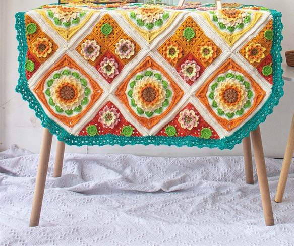 手作りのかぎ針編み牡丹の富と美のベビーシャワーの毛布のソファーの投球 7枚目の画像