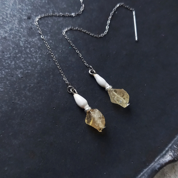 黃水晶、卡倫銀、Juzdama 耳環/耳環 第3張的照片