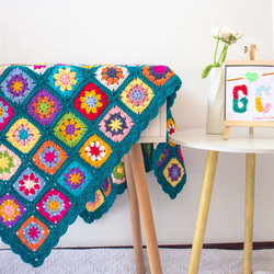 棒針編み.花柄モチーフのブランケット☆ハンドメイド Crochet】Blanket with flower motif - YouTube