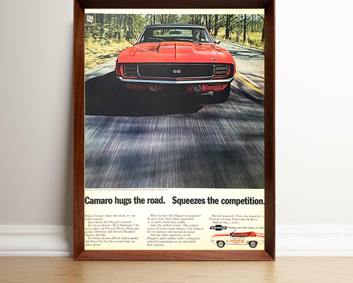 シボレー カマロ 1960年代 アメリカ ヴィンテージ 雑誌 広告 額付