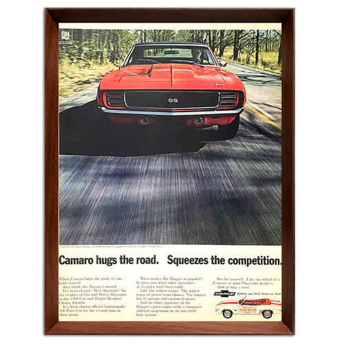シボレー カマロ 1960年代 アメリカ ヴィンテージ 雑誌 広告 額付