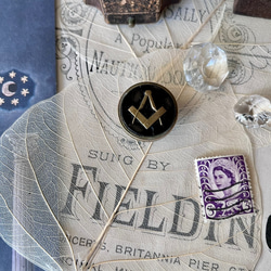 英国で出会った♪ アンティーク フリーメイソンのスタッドボタン 真鍮・ガラス製 ヴィクトリアン　フリーメイソンリー 15枚目の画像