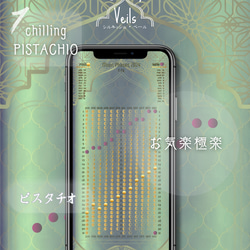 【chilling PISTACHIO / ピスタチオ】月暦 x アラビアン シルキッシュベール　ムーンカレンダー 1枚目の画像