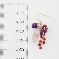 紫黃晶、紫水晶和紅寶石耳環 第4張的照片
