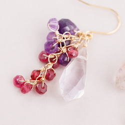 紫黃晶、紫水晶和紅寶石耳環 第8張的照片