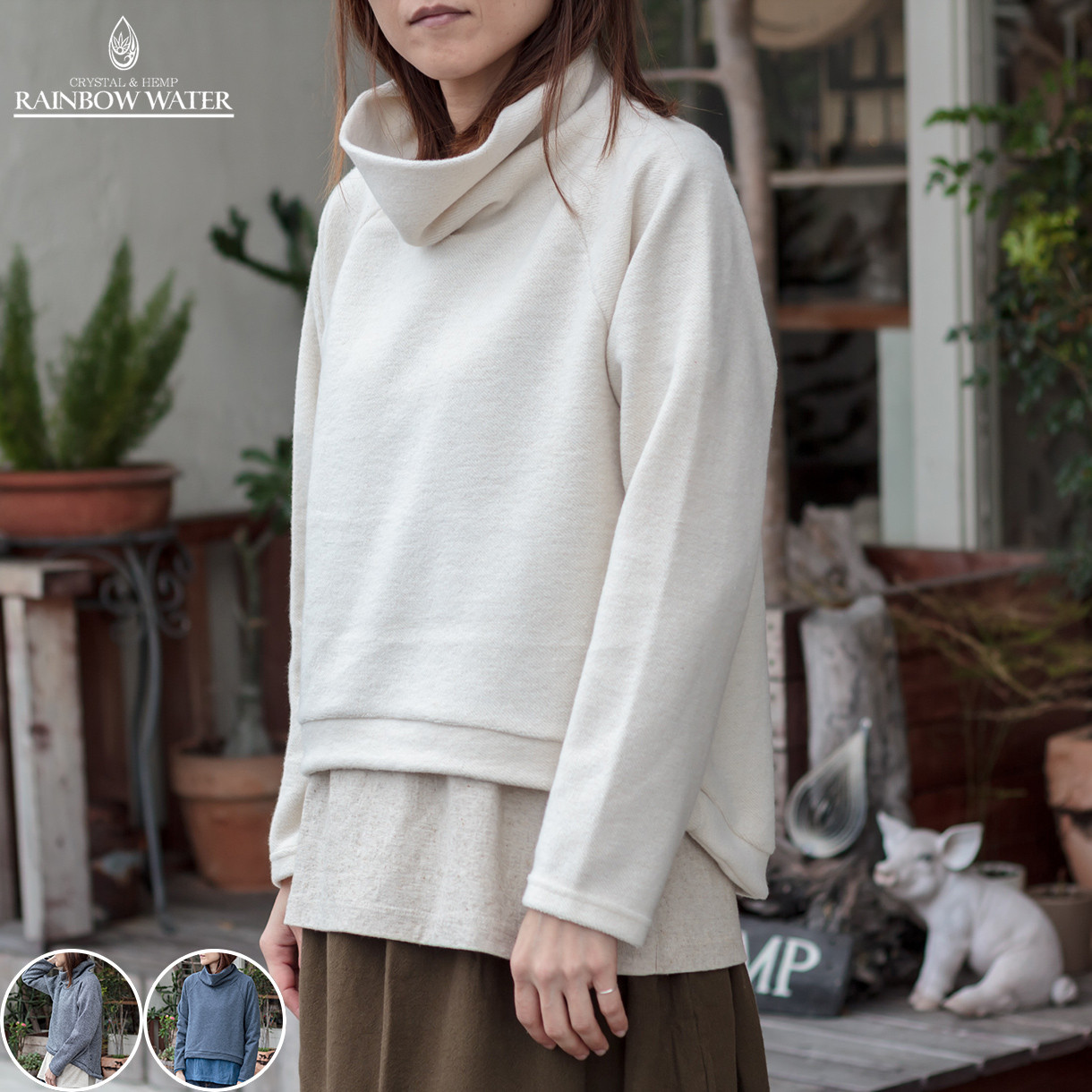 レディース ハイネック プルオーバー / 3color Ω パーカー・スウェット 