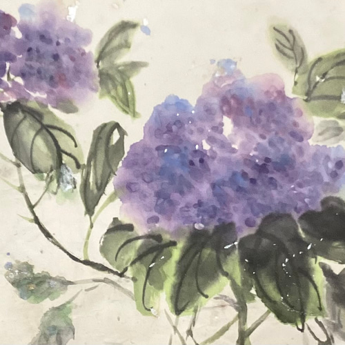 【開店記念セール！】 5,500『Hydrangea〜紫陽花 』墨絵 雑貨 インテリアアート 水墨画 絵画