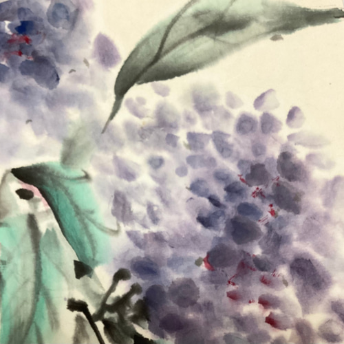 5,500『Hydrangea〜紫陽花 』墨絵 水墨画 インテリアアート 雑貨