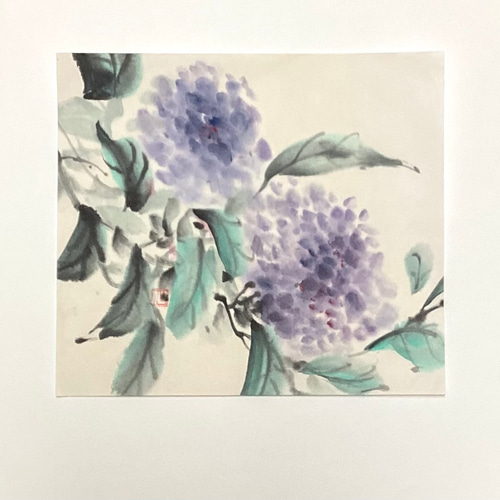 5,500『Hydrangea〜紫陽花 』墨絵 水墨画 インテリアアート 雑貨