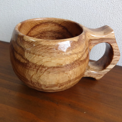 シラカシの一木彫りコーヒーカップ 2枚目の画像