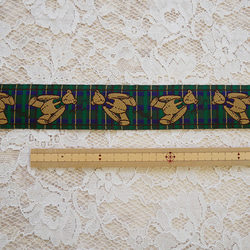 オタンジャディス　オリジナル　刺繍リボンテープ34mm　テディベアグリーン 4枚目の画像
