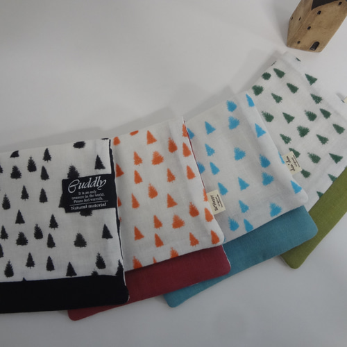 大きめ*北欧*木*やわらかガーゼハンカチ4枚セット ハンカチ・手ぬぐい  