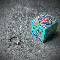 キャメルボーンの小箱　宝石箱 エメラルド【JAABEH-044】 1枚目の画像