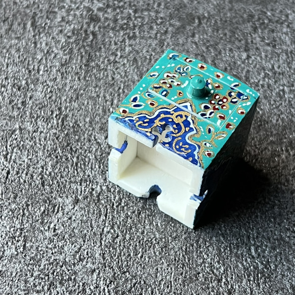 キャメルボーンの小箱　宝石箱 エメラルド【JAABEH-044】 7枚目の画像