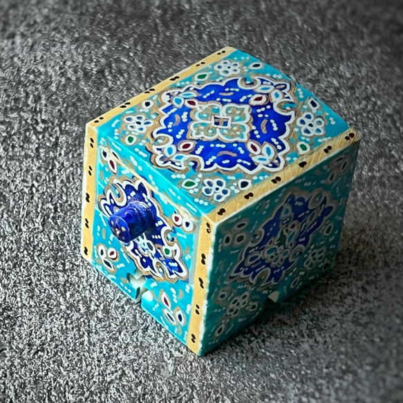 キャメルボーンの小箱　宝石箱 ターコイズ【JAABEH-045】 9枚目の画像