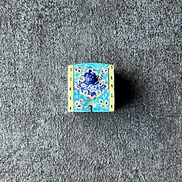 キャメルボーンの小箱　宝石箱 ターコイズ【JAABEH-045】 2枚目の画像