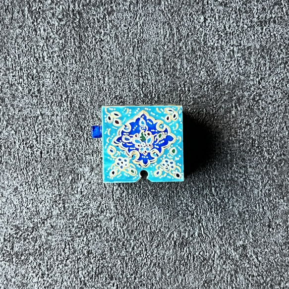 キャメルボーンの小箱　宝石箱 ターコイズ【JAABEH-045】 3枚目の画像