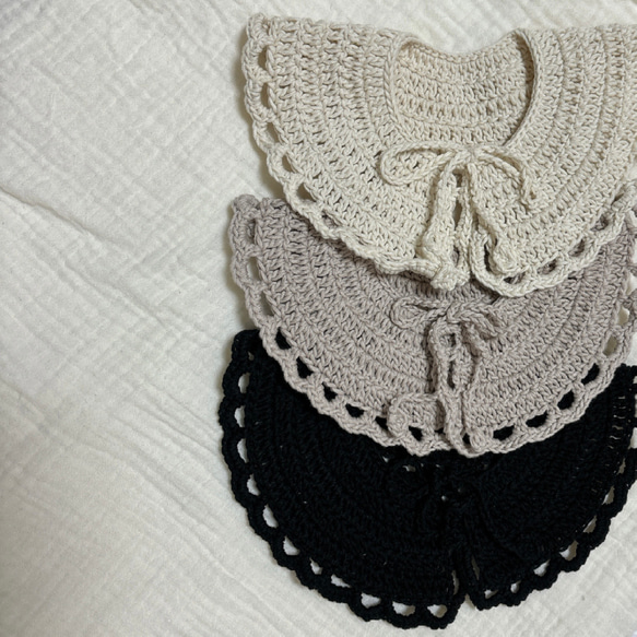 かぎ針編みのシンプルつけ襟 1枚目の画像