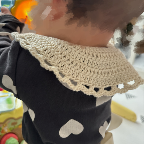かぎ針編みのシンプルつけ襟 スタイ・よだれかけ Harette. 通販