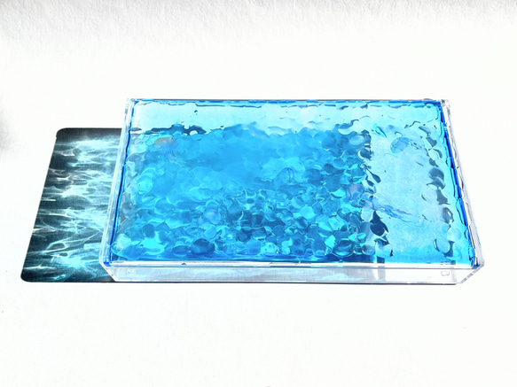 クラゲのケース（ブルー） / 海 / アクセサリーケース / マスクケース / アクセサリー収納 2枚目の画像