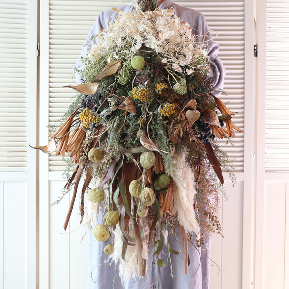 75cm) ＊特大＊アネモネとアジサイとスターチスの春色ボリューム  