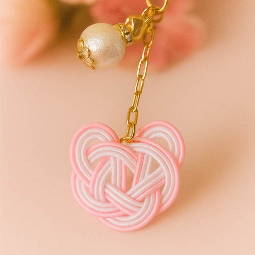 送料無料】水引ストラップ 桜色のちいかわ キーホルダー ストラップ