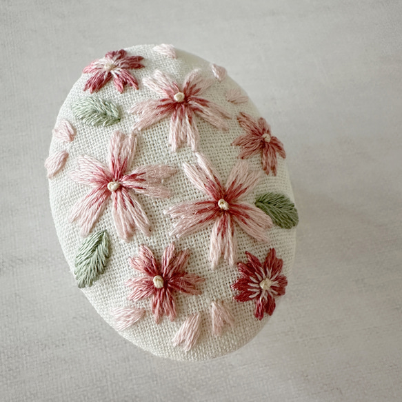 〈刺繍キット〉桜の刺繍ブローチ -楕円 - 5枚目の画像