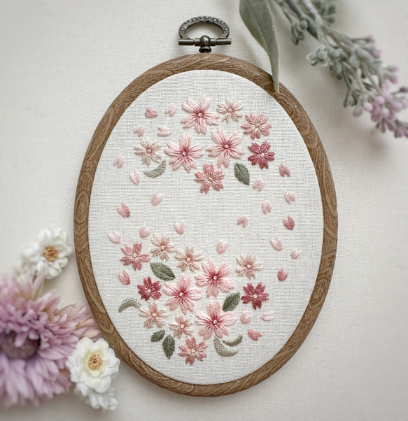 〈刺繍キット〉桜の刺繍ミニフレーム 1枚目の画像