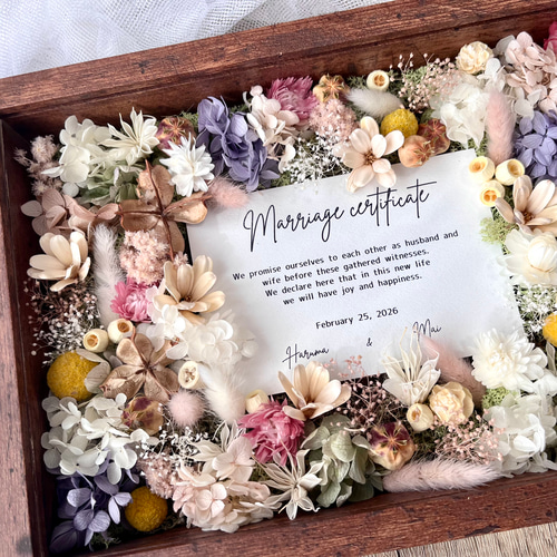 結婚証明書❘ゲスト参加型|ドライ アーティフィシャルフラワー