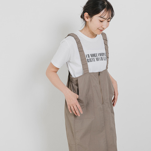 【全２色】ギャザーストラップジップジャンパースカート　24019 10枚目の画像