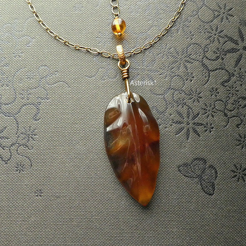 琥珀 アンバー ネックレス 48㎝