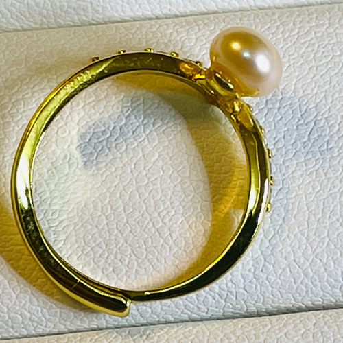 パール ゴールド リング K18 オパール 指輪 11号 ゴールドカラー リング｜Reizm(リズム)