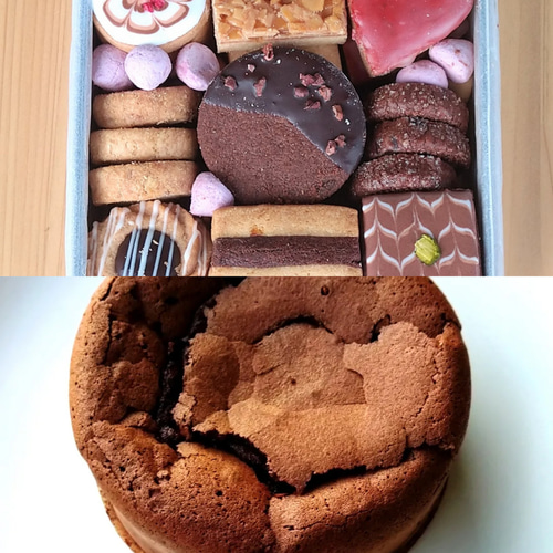 バレンタイン 手作りクッキー 缶 とガトーショコラ 詰め合わせ