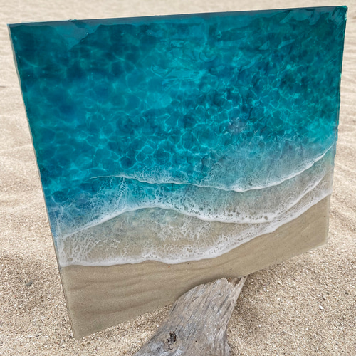 ☆超立体 流木土台付き 沖縄の海 レジンアートボード 美ら海