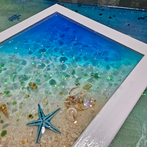 海を感じるインテリア 波紋アート 水面の揺らめき レジン